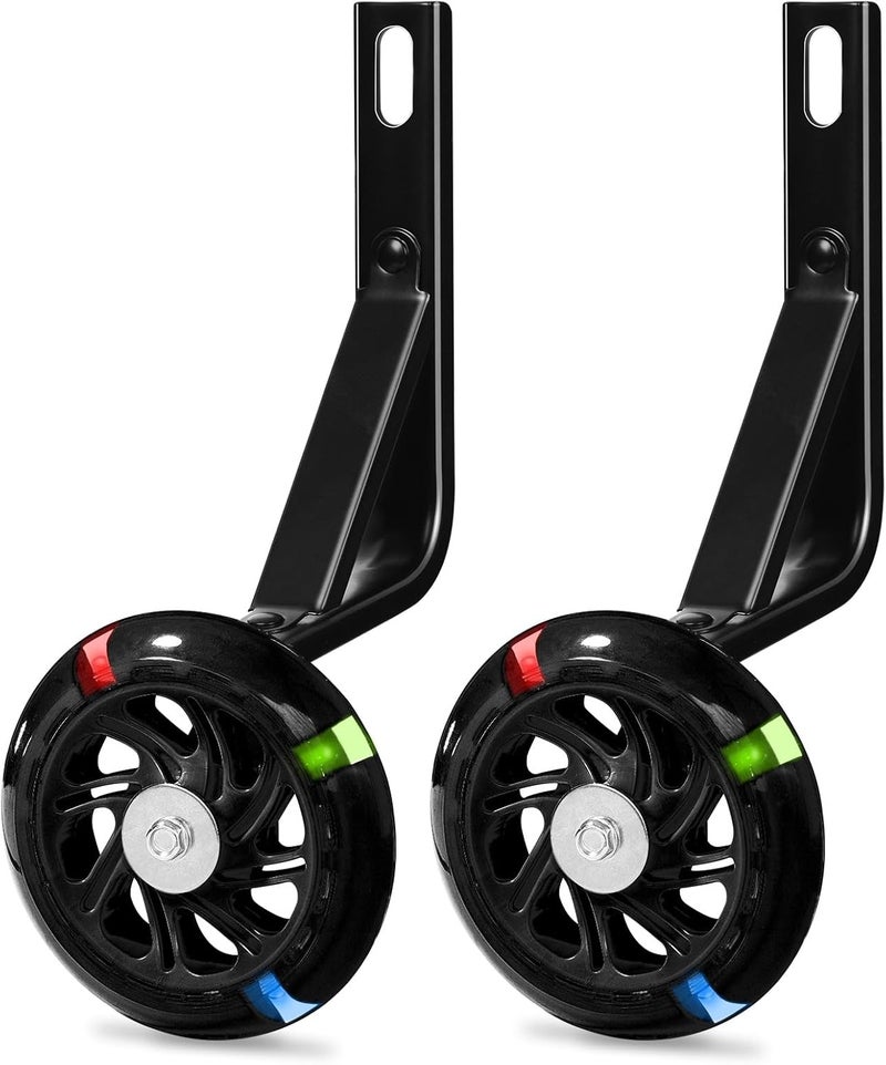 PRUNUS Flash BIKE Training Wheels for 12 14 16 18 20 Inch.Training Wheels for Kids Bike is Heavy Duty.Bicycle Training Wheel is Suitable Single Speed Bike - Image 1